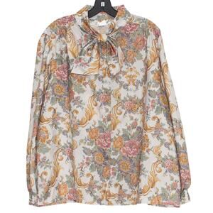 Vintage Top Cottagecore Boho Feminine Romantic Soft Girl Whimsy Floral Bow 22W